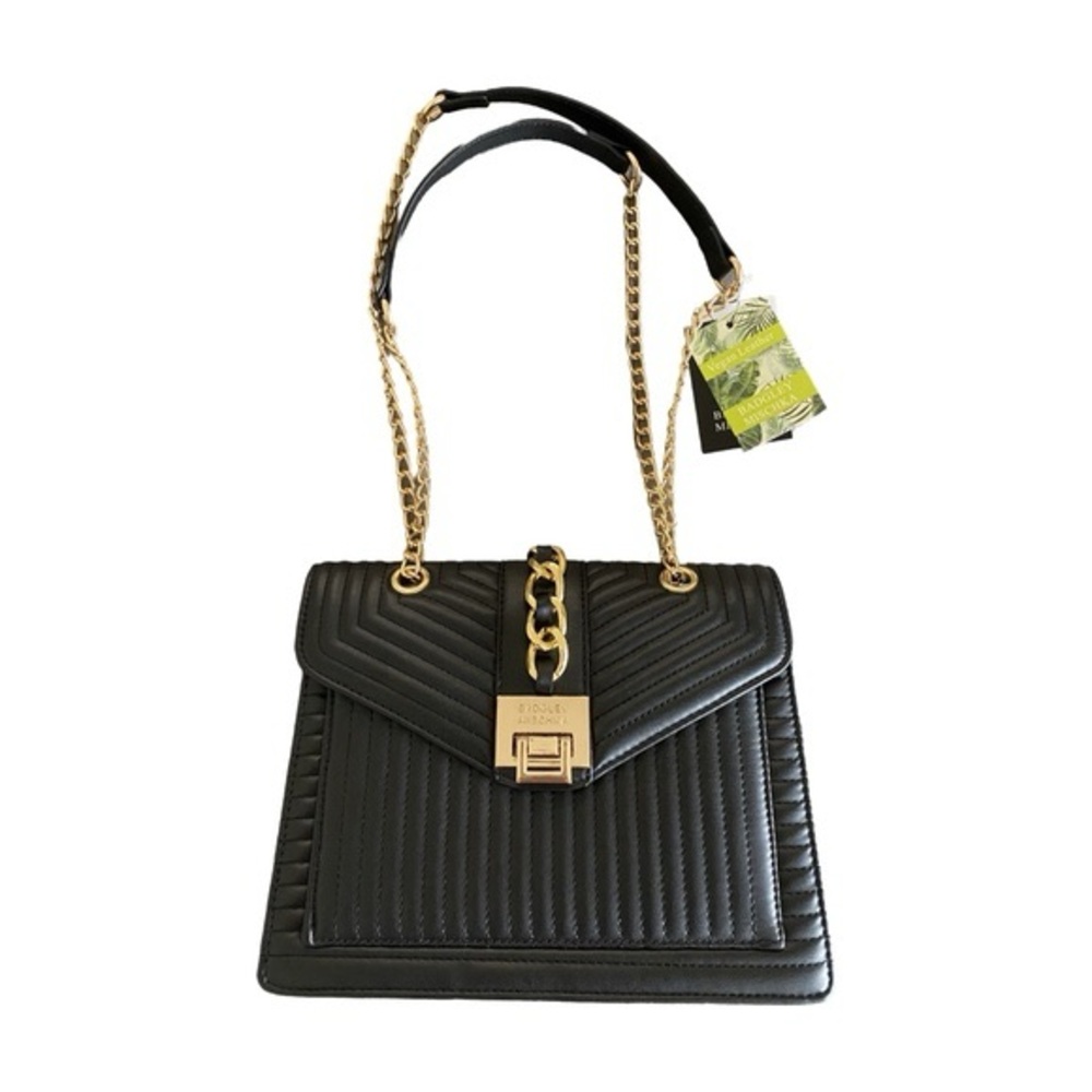 NWT Badgley Mischka Black Quilted Crossbody & Shoulder Bag – Vegan Leather - Picture 3 of 13